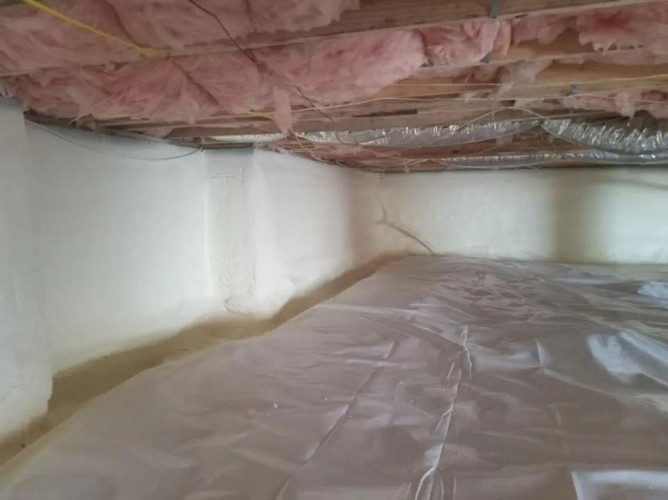 Crawl space encapsulation with closed-cell spray foam for Commercial Roof Restoration in Doral